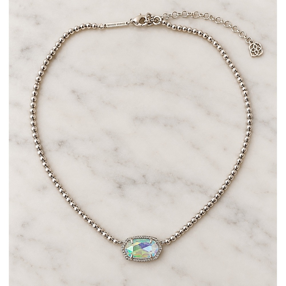 Kendra Scott Beaded Dichroic Glass Pendant Necklace / Dustbag Included / NWT